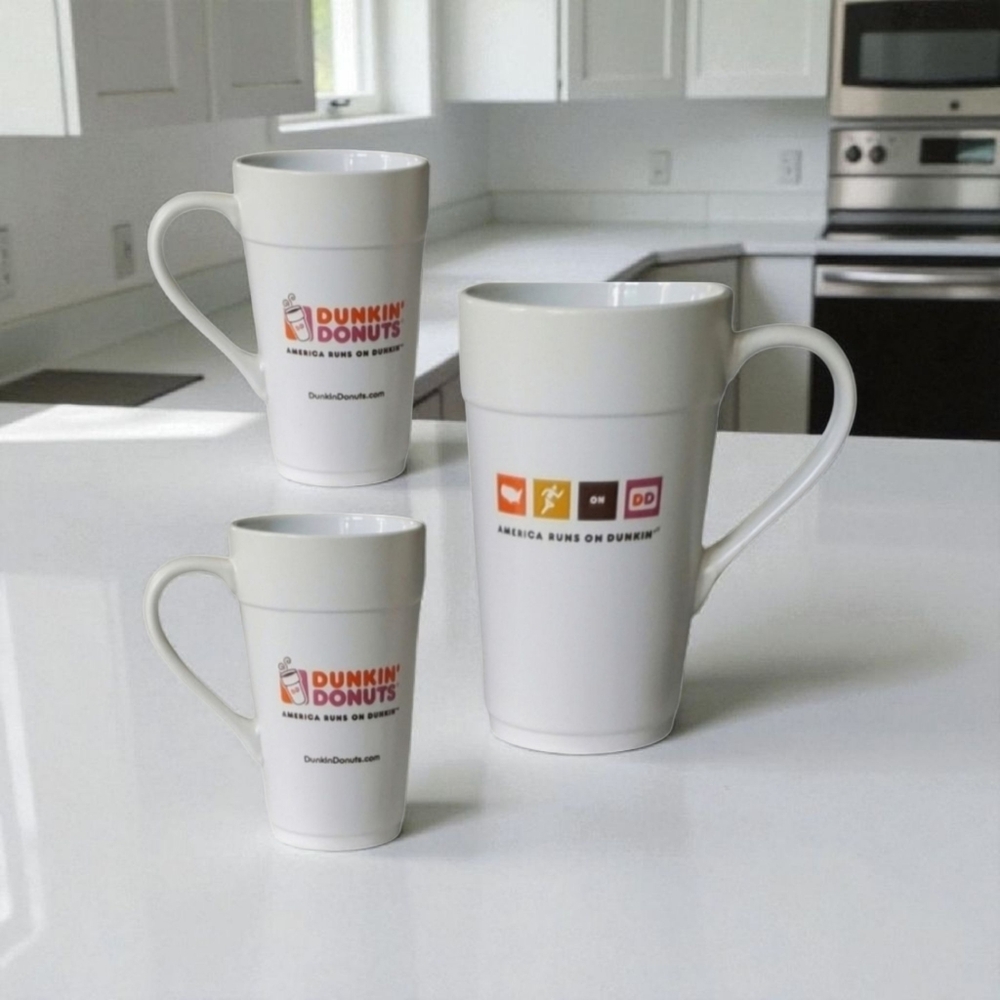 Brand New 3 Dunkin Donuts Classic Mugs.  16 oz.